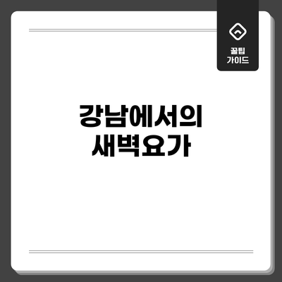 강남에서의 새벽요가