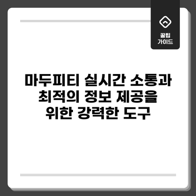 마두피티: 실시간 소통과 최적의 정보 제공을 위한 강력한 도구