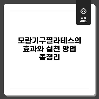 모란기구필라테스의 효과와 실천 방법 총정리